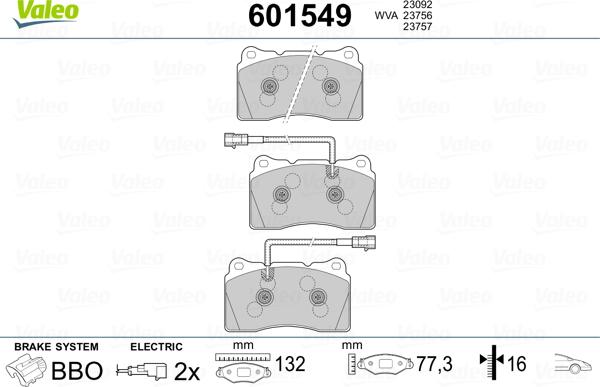 Valeo 601549 - Jarrupala, levyjarru inparts.fi