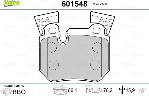 Valeo 601548 - Jarrupala, levyjarru inparts.fi