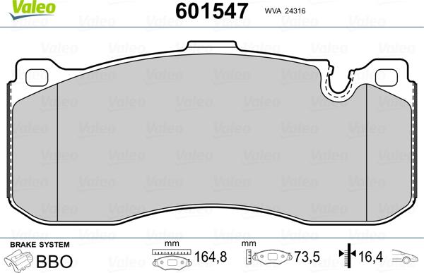 Valeo 601547 - Jarrupala, levyjarru inparts.fi