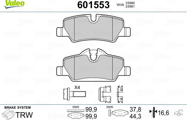 Valeo 601553 - Jarrupala, levyjarru inparts.fi