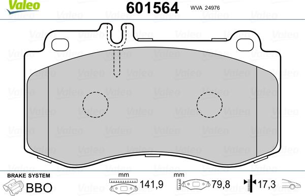 Valeo 601564 - Jarrupala, levyjarru inparts.fi