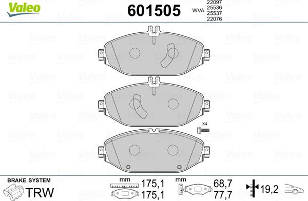 Valeo 601505 - Jarrupala, levyjarru inparts.fi