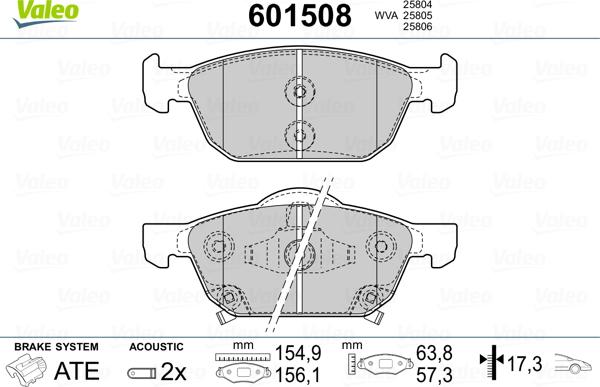 Valeo 601508 - Jarrupala, levyjarru inparts.fi