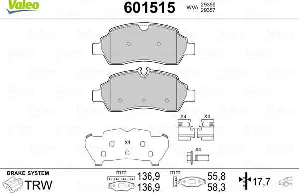 Valeo 601515 - Jarrupala, levyjarru inparts.fi