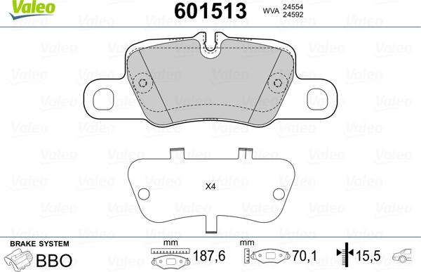 Valeo 601513 - Jarrupala, levyjarru inparts.fi