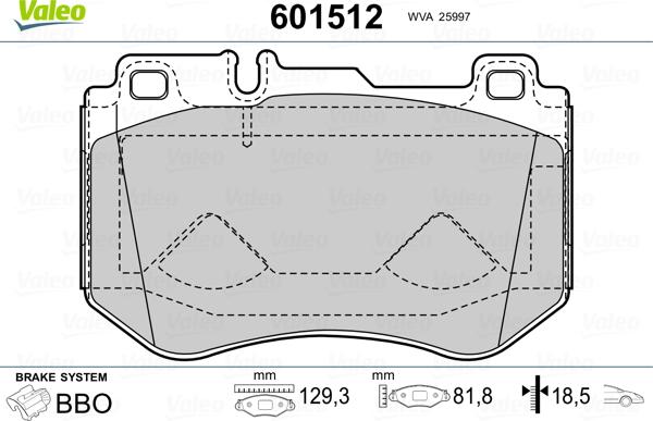 Valeo 601512 - Jarrupala, levyjarru inparts.fi