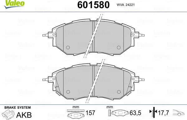 Valeo 601580 - Jarrupala, levyjarru inparts.fi