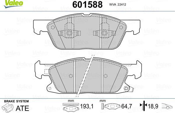 Valeo 601588 - Jarrupala, levyjarru inparts.fi