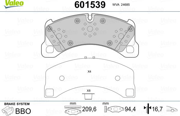 Valeo 601539 - Jarrupala, levyjarru inparts.fi