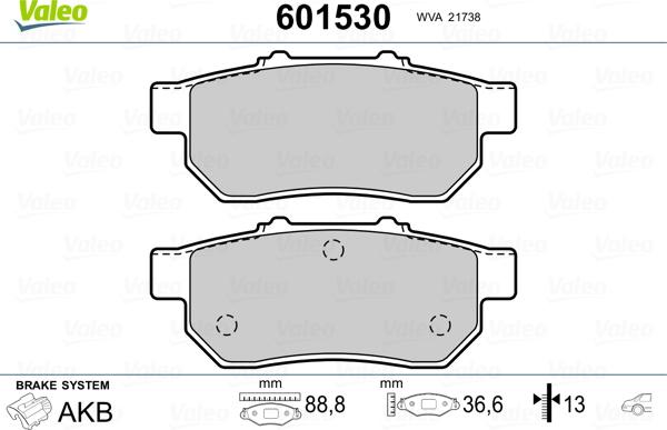 Valeo 601530 - Jarrupala, levyjarru inparts.fi