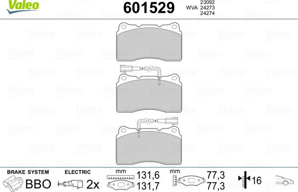 Valeo 601529 - Jarrupala, levyjarru inparts.fi