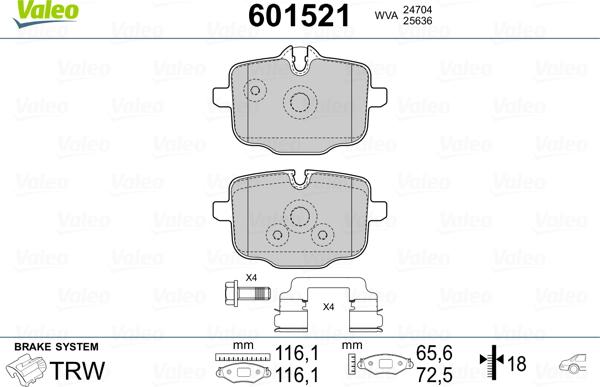 Valeo 601521 - Jarrupala, levyjarru inparts.fi