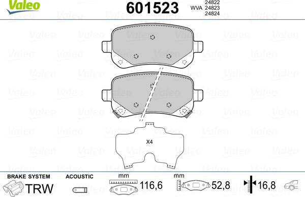 Valeo 601523 - Jarrupala, levyjarru inparts.fi