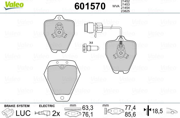 Valeo 601570 - Jarrupala, levyjarru inparts.fi