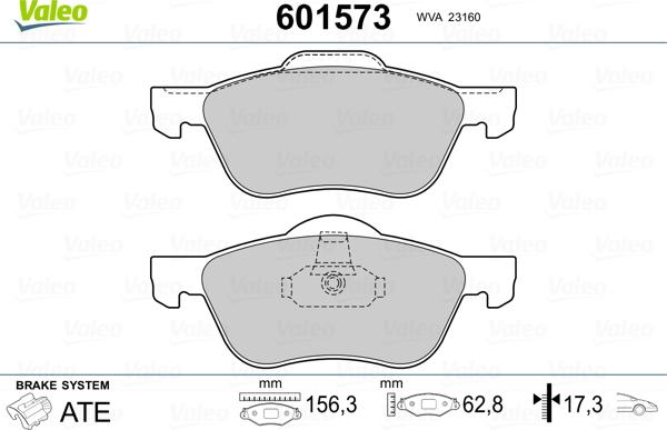 Valeo 601573 - Jarrupala, levyjarru inparts.fi