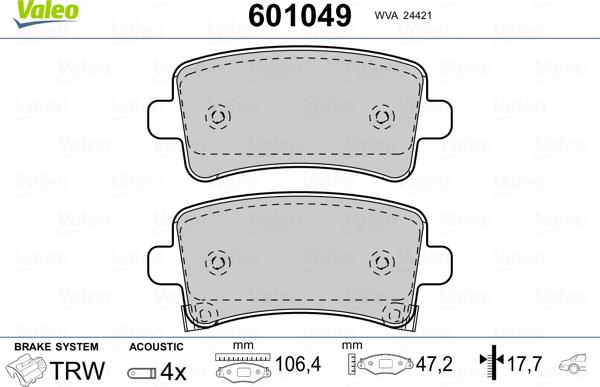 Valeo 601049 - Jarrupala, levyjarru inparts.fi