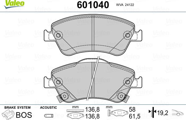 Valeo 601040 - Jarrupala, levyjarru inparts.fi