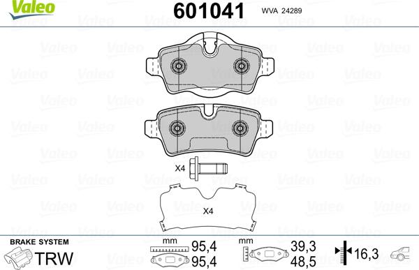 Valeo 601041 - Jarrupala, levyjarru inparts.fi