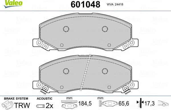 Valeo 601048 - Jarrupala, levyjarru inparts.fi