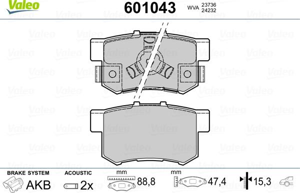 Valeo 601043 - Jarrupala, levyjarru inparts.fi