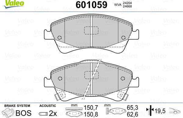 Valeo 601059 - Jarrupala, levyjarru inparts.fi