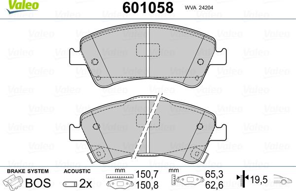 Valeo 601058 - Jarrupala, levyjarru inparts.fi