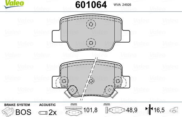 Valeo 601064 - Jarrupala, levyjarru inparts.fi