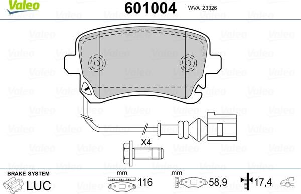 Valeo 601004 - Jarrupala, levyjarru inparts.fi