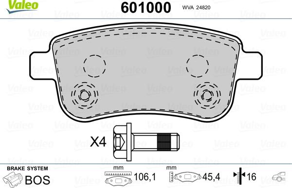 Valeo 601000 - Jarrupala, levyjarru inparts.fi