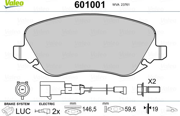 Valeo 601001 - Jarrupala, levyjarru inparts.fi