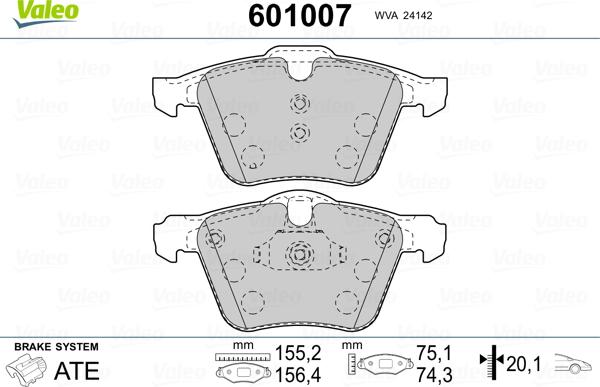 Valeo 601007 - Jarrupala, levyjarru inparts.fi