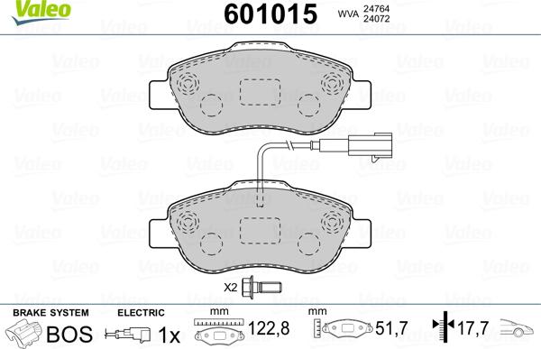 Valeo 601015 - Jarrupala, levyjarru inparts.fi