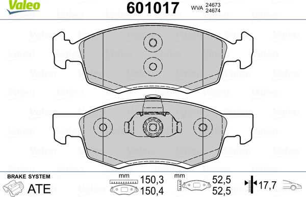 Valeo 601017 - Jarrupala, levyjarru inparts.fi