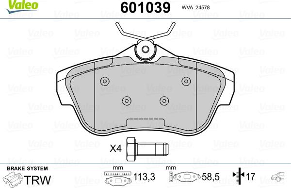 Valeo 601039 - Jarrupala, levyjarru inparts.fi