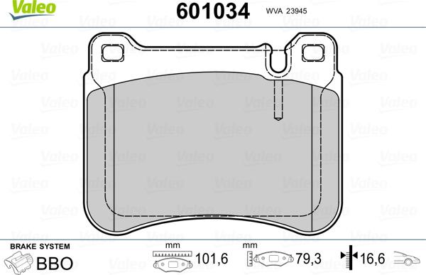 Valeo 601034 - Jarrupala, levyjarru inparts.fi