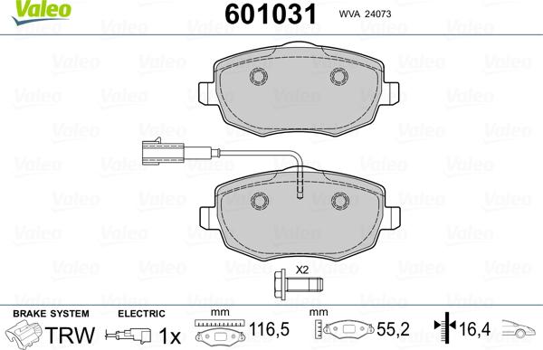 Valeo 601031 - Jarrupala, levyjarru inparts.fi