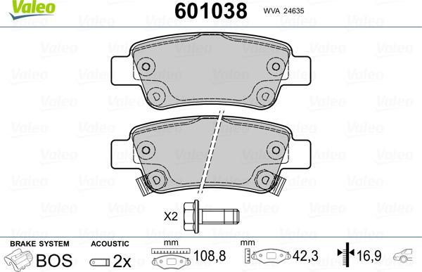 Valeo 601038 - Jarrupala, levyjarru inparts.fi