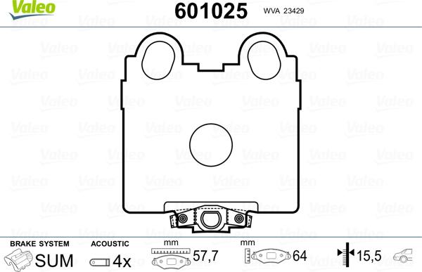 Valeo 601025 - Jarrupala, levyjarru inparts.fi