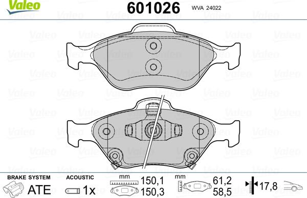 Valeo 601026 - Jarrupala, levyjarru inparts.fi