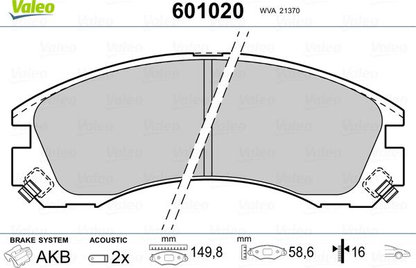 Valeo 601020 - Jarrupala, levyjarru inparts.fi