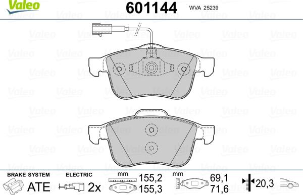 Valeo 601144 - Jarrupala, levyjarru inparts.fi