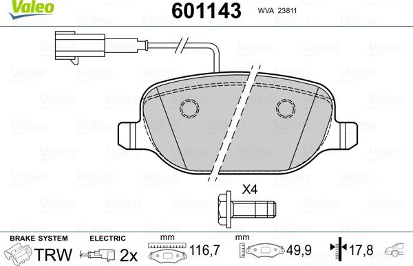 Valeo 601143 - Jarrupala, levyjarru inparts.fi