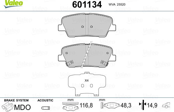 Valeo 601134 - Jarrupala, levyjarru inparts.fi