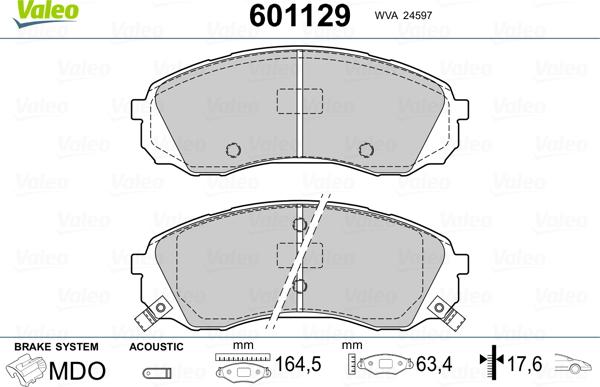 Valeo 601129 - Jarrupala, levyjarru inparts.fi