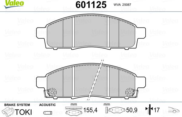 Valeo 601125 - Jarrupala, levyjarru inparts.fi