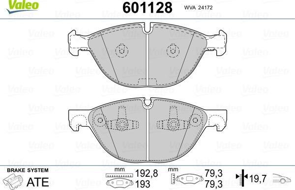 Valeo 601128 - Jarrupala, levyjarru inparts.fi