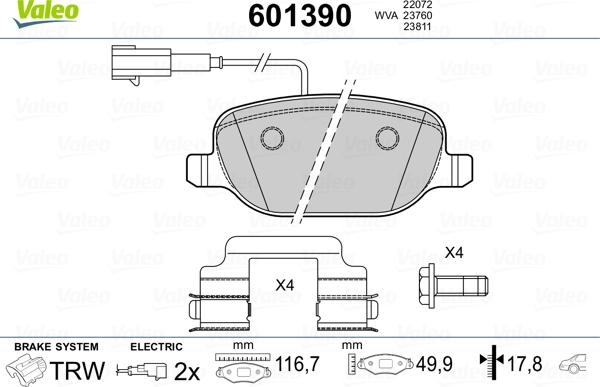 Valeo 601390 - Jarrupala, levyjarru inparts.fi