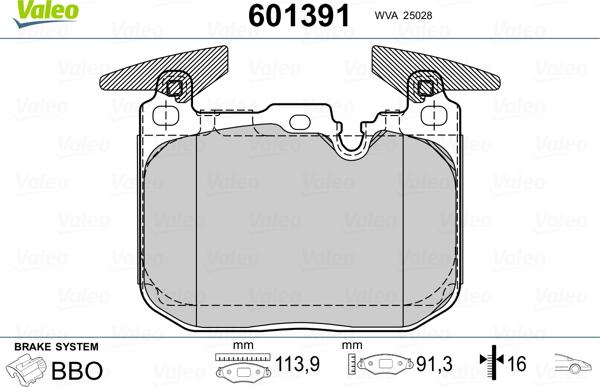 Valeo 601391 - Jarrupala, levyjarru inparts.fi