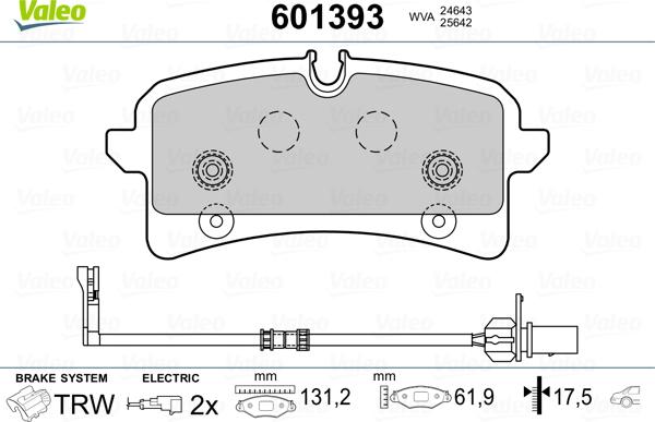 Valeo 601393 - Jarrupala, levyjarru inparts.fi