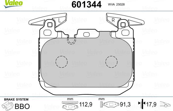 Valeo 601344 - Jarrupala, levyjarru inparts.fi